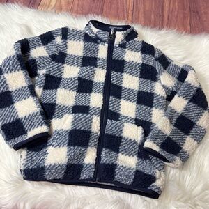 The Children’s Place Youth Boy Size Small Sherpa Kids Jacket - Navy and Cream